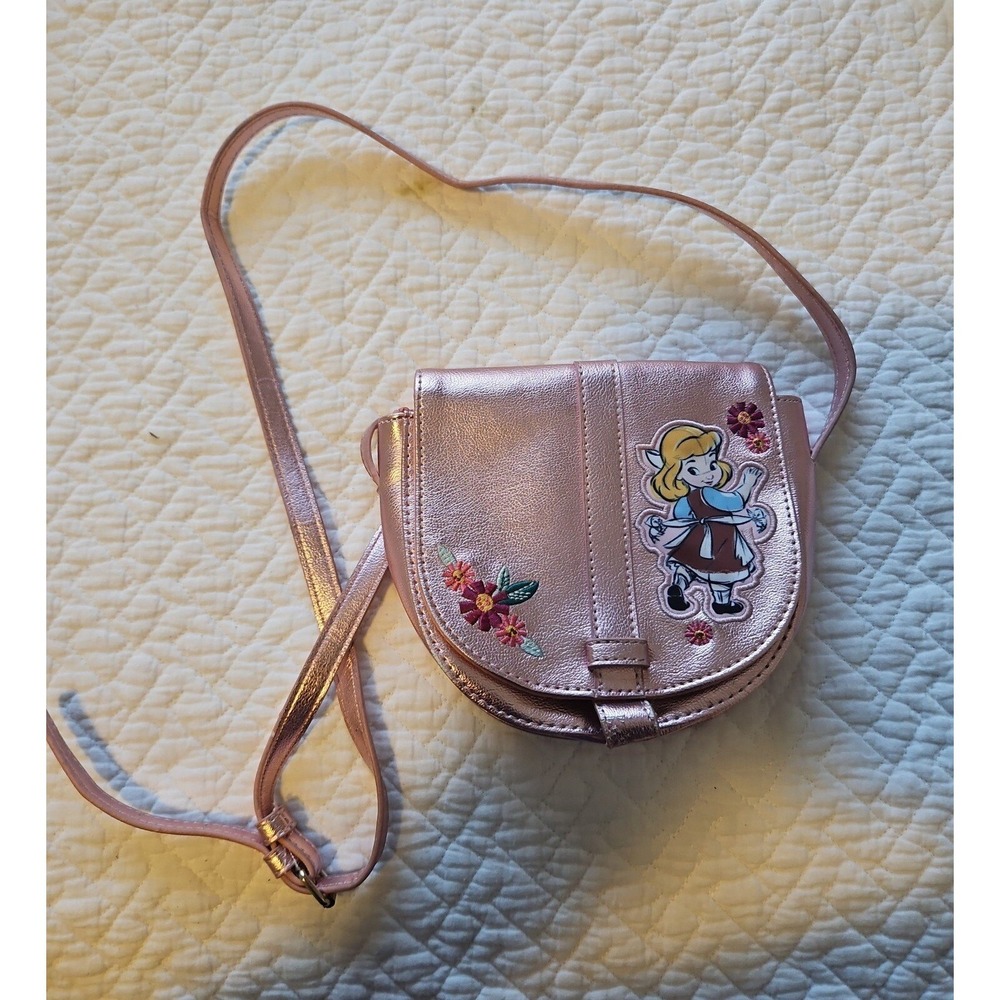 Disney Princess‎ Aurora Crossbody Bag Metallic Pink Floral Girl's Purse